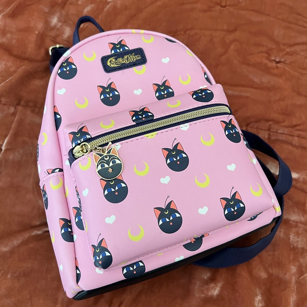 Sailor Moon Pink Cat Print Small Backpack